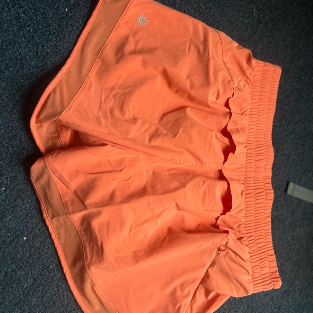 Athleta Orange Athletic Shorts Lightweight Breathable